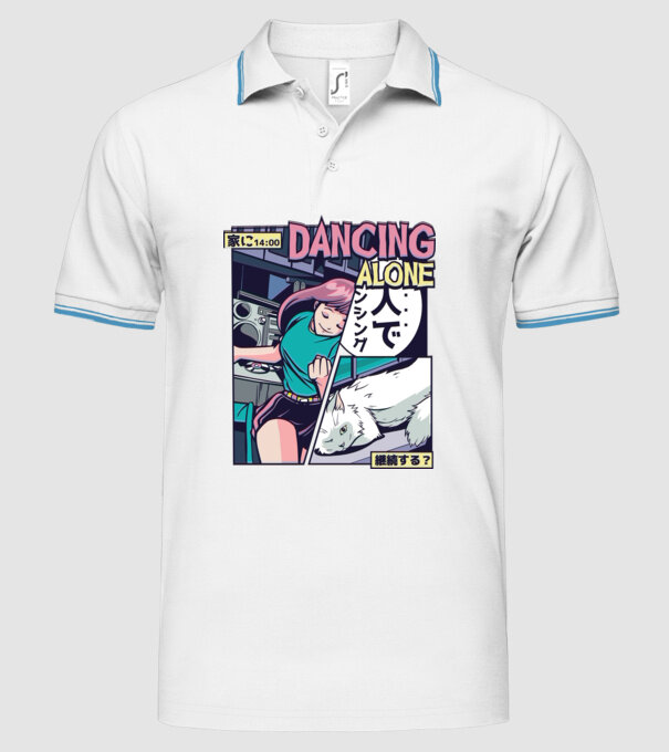Anime Vaporwave benzi desenate model alb pe tricou