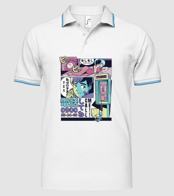 Anime Vaporwave benzi desenate model alb pe tricou