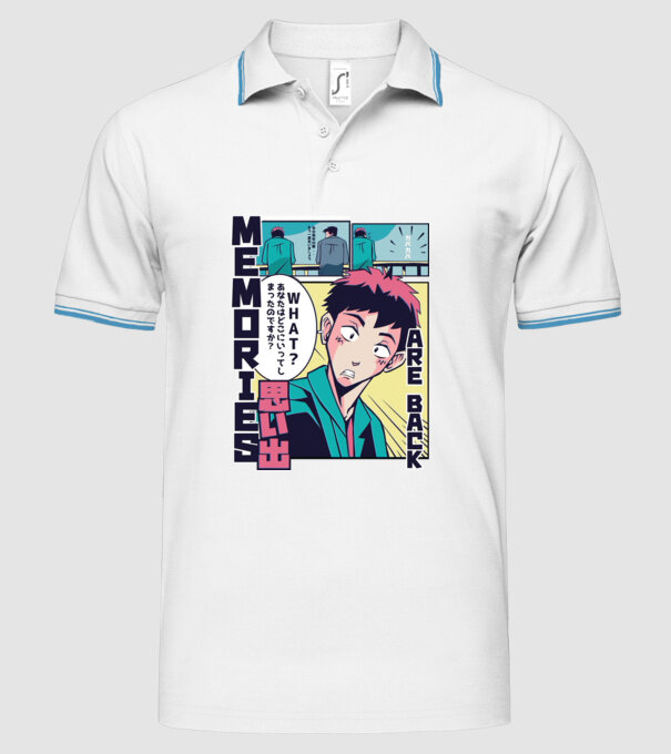 Anime Vaporwave benzi desenate model alb pe tricou