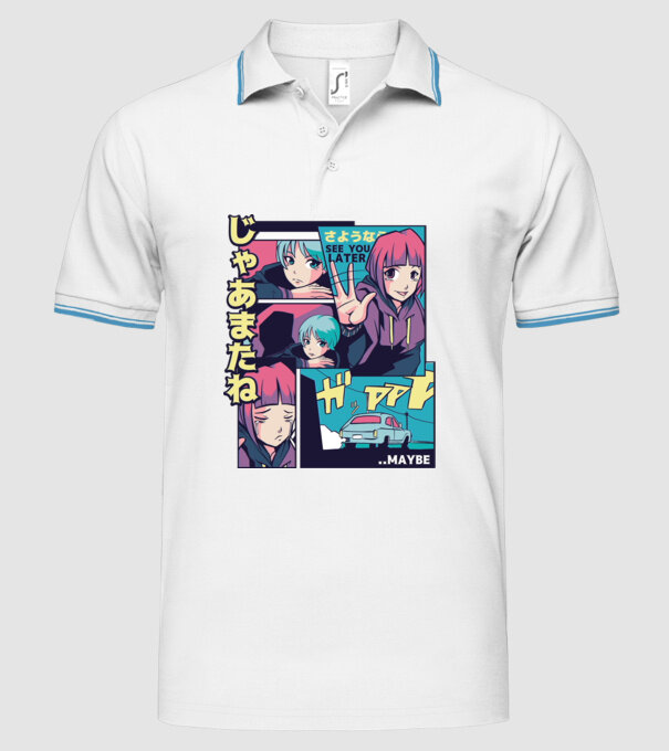 Anime Vaporwave See you Later model alb pe tricou