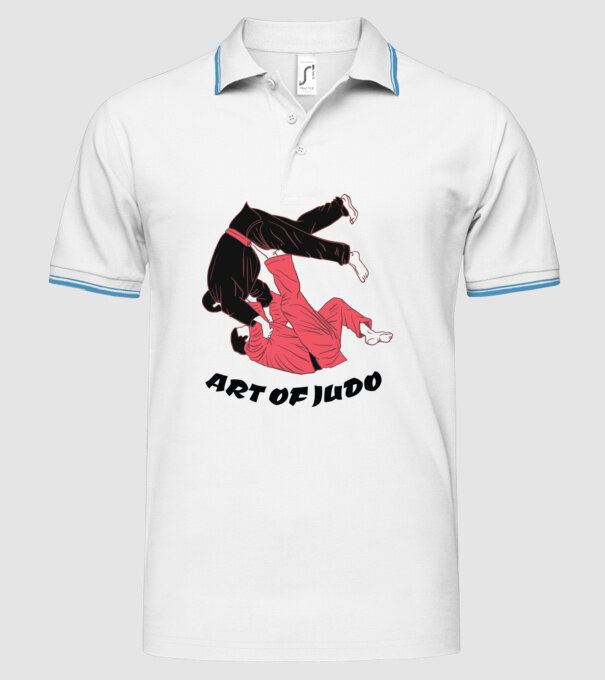 Art of Judo model alb pe tricou