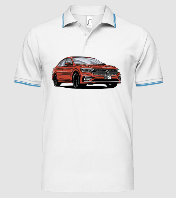 Mașină model alb pe tricou