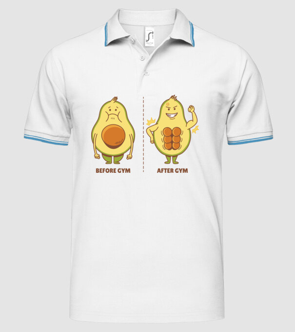 Antrenament Avocado model alb pe tricou