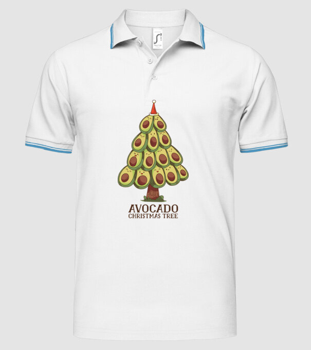 Pom de Crăciun Avocado model alb pe tricou
