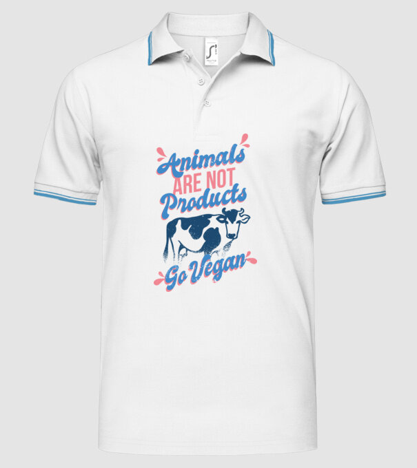 Animalele nu sunt produse, fii vegan tricou model alb pe tricou