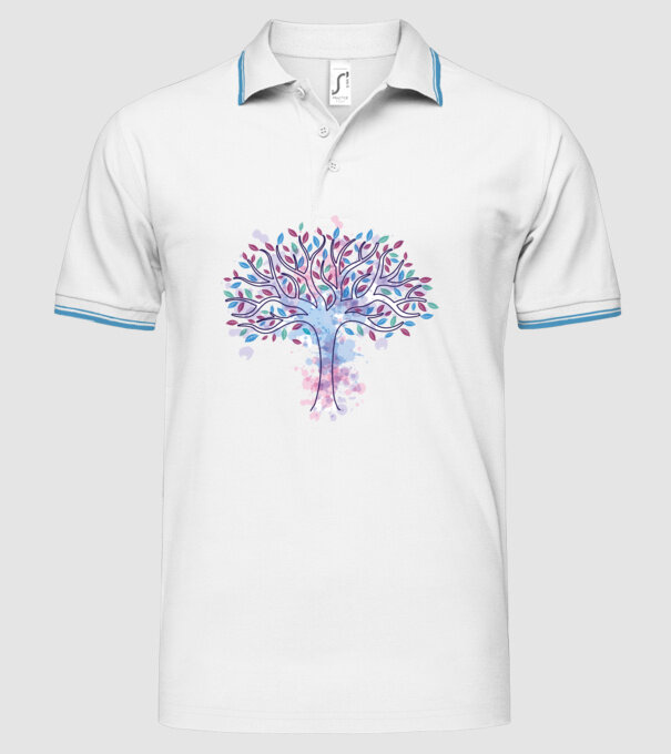 Copacul vieții acuarelă model alb pe tricou