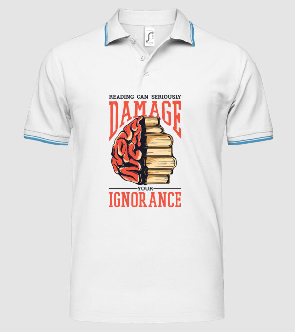 Cititul poate dăuna grav ignoranței tale model alb pe tricou