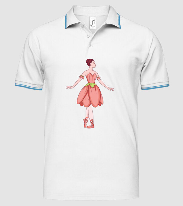 Balerină model alb pe tricou