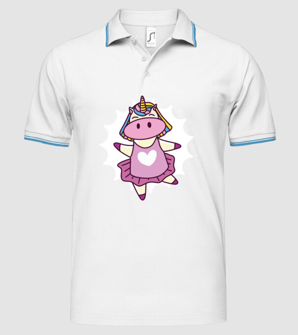 Unicorn dansator de balet model alb pe tricou