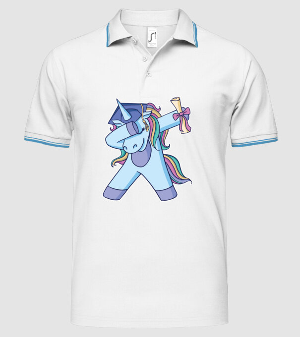 Unicorn Absolvent model alb pe tricou