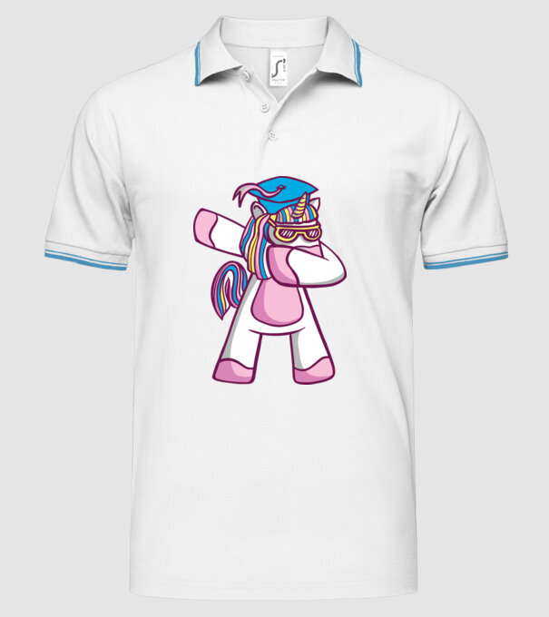 Unicorn Absolvent DAB model alb pe tricou