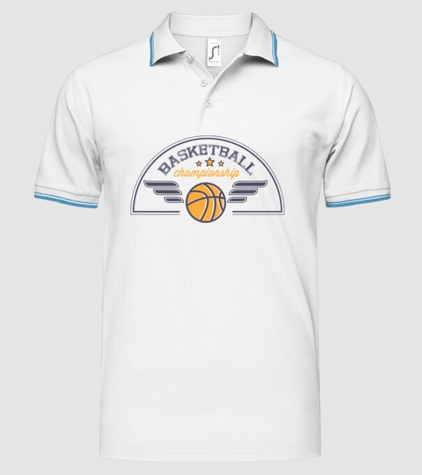 Basketball Championship model alb pe tricou