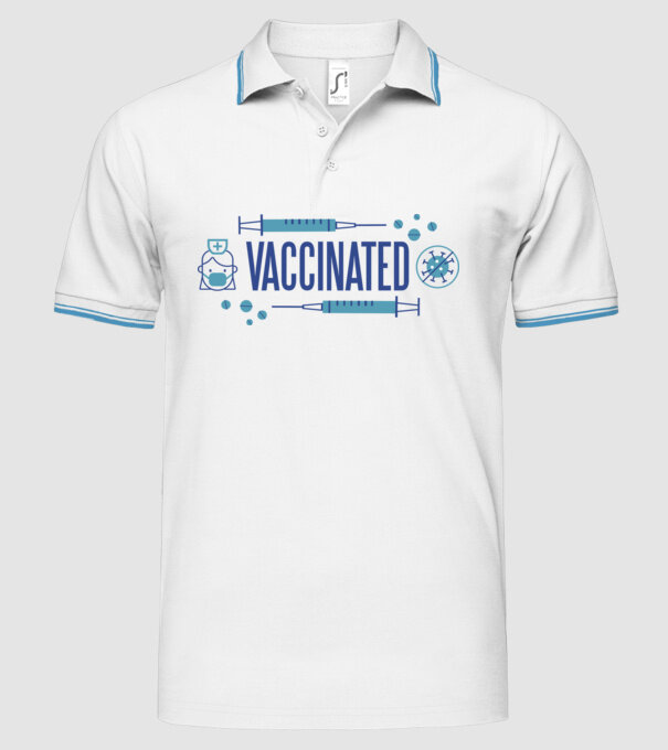 Sunt vaccinat model alb pe tricou
