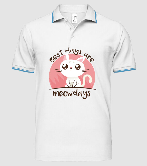 Best days are Meowdays model alb pe tricou