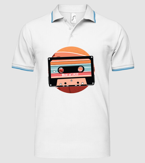 Best of 1955 retro Tape Birthday model alb pe tricou