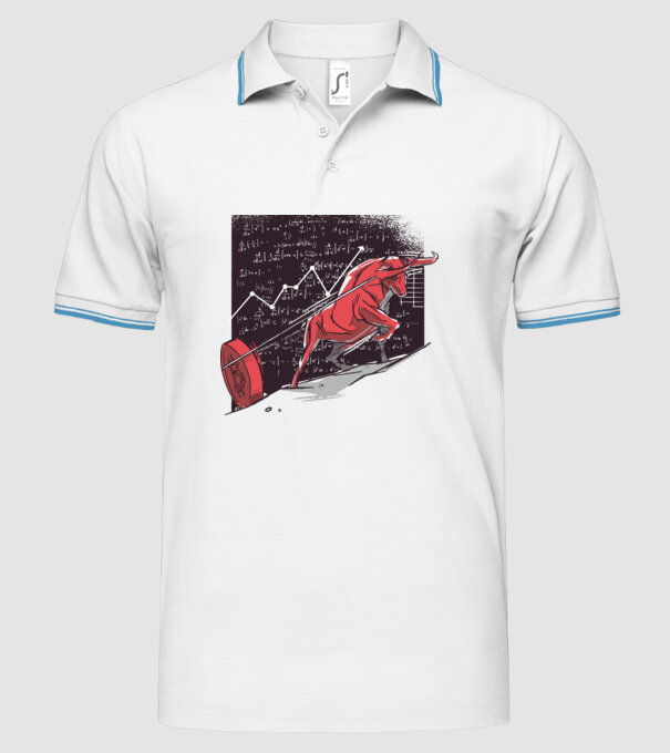 Taur Bitcoin model alb pe tricou