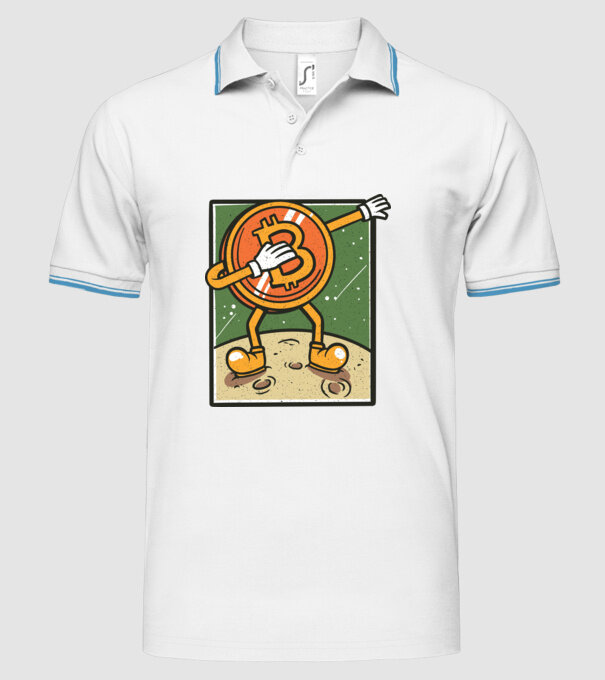 Bitcoin DAB model alb pe tricou
