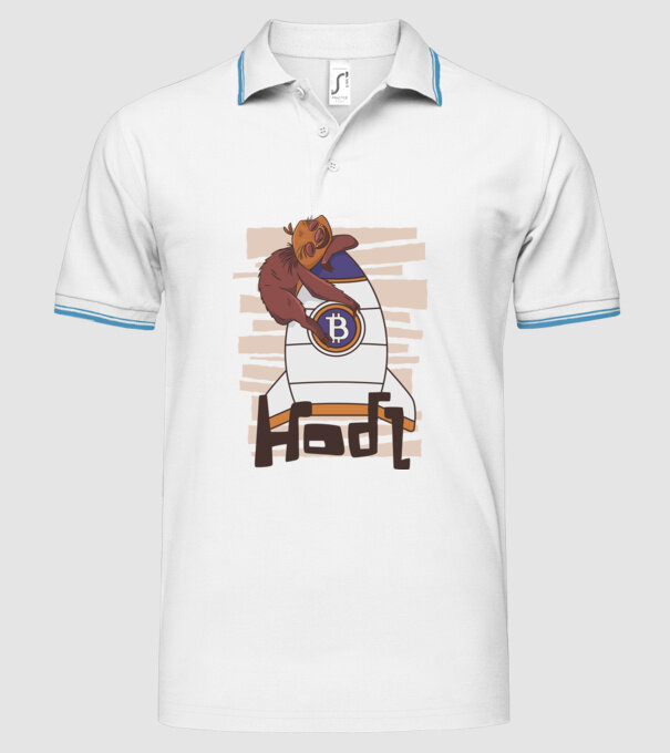 Bitcoin Hodl Leneș model alb pe tricou