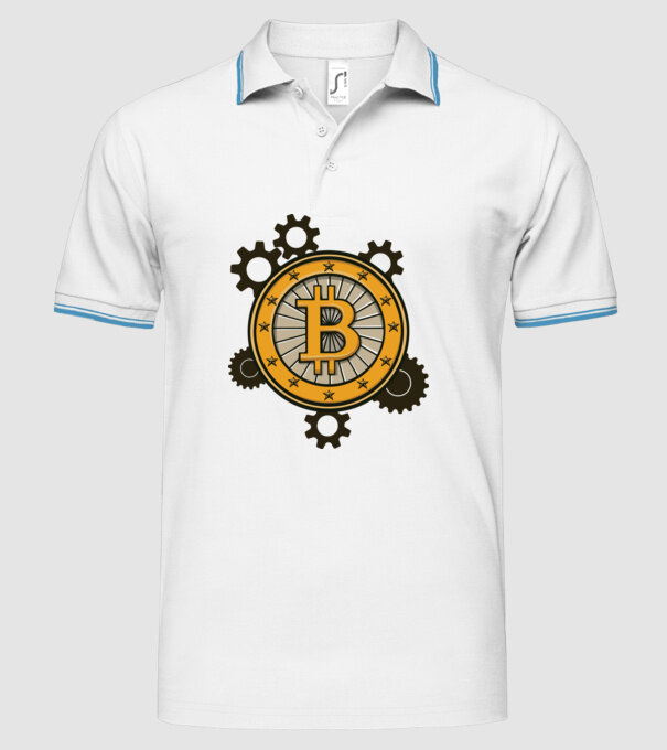 Mecanică Bitcoin model alb pe tricou