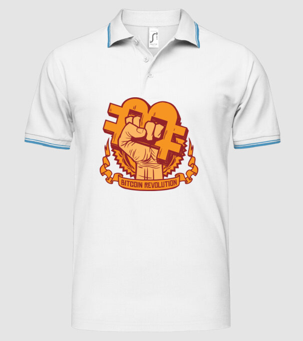 Bitcoin Revolution model alb pe tricou