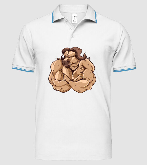 Puternic ca un bivol model alb pe tricou