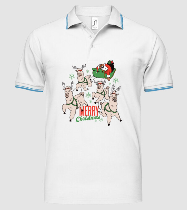 Crăciun Fericit Moș Crăciun Leneș model alb pe tricou