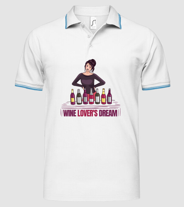 Degustare de vinuri model alb pe tricou