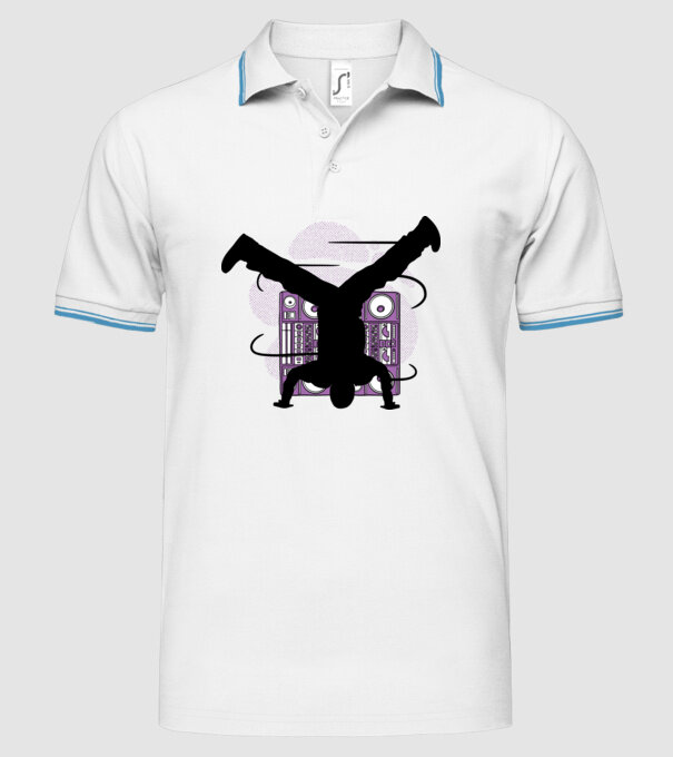 Dansator Break model alb pe tricou