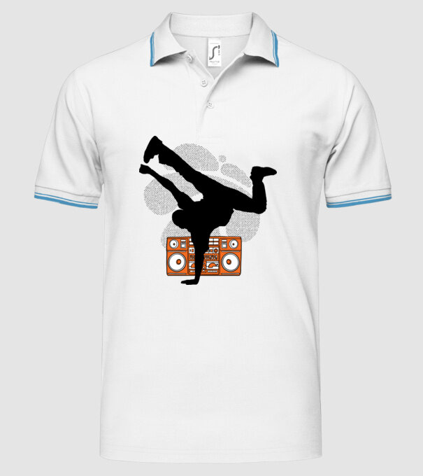 Dansator Break model alb pe tricou
