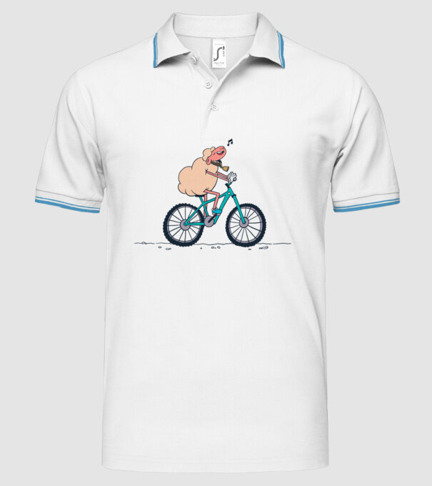 Miel cu bicicletă model alb pe tricou