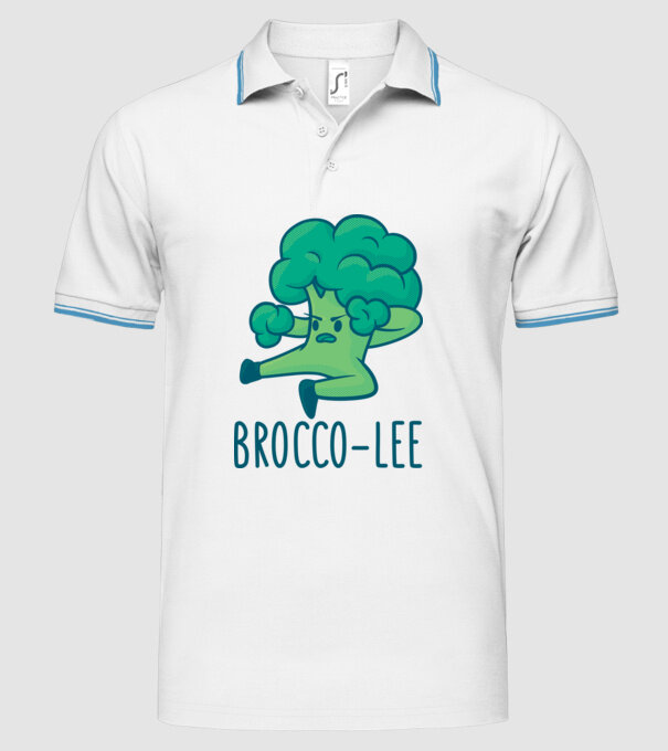 Brocco-Lee - Broccoli Karate model alb pe tricou