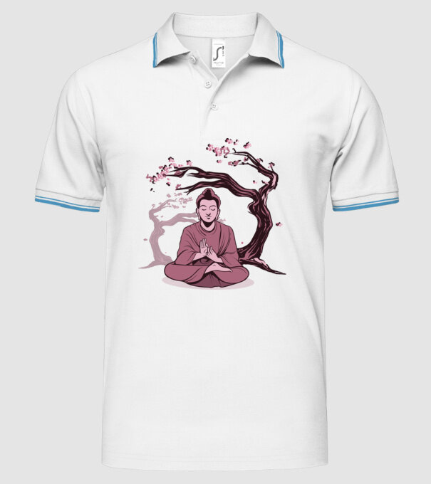 Buddha Meditație model alb pe tricou