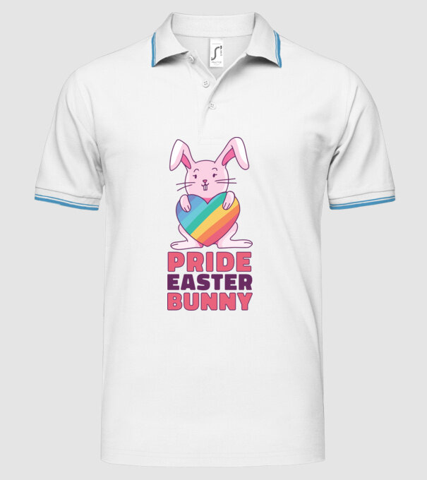 Iepurașul de Paște mândru model alb pe tricou
