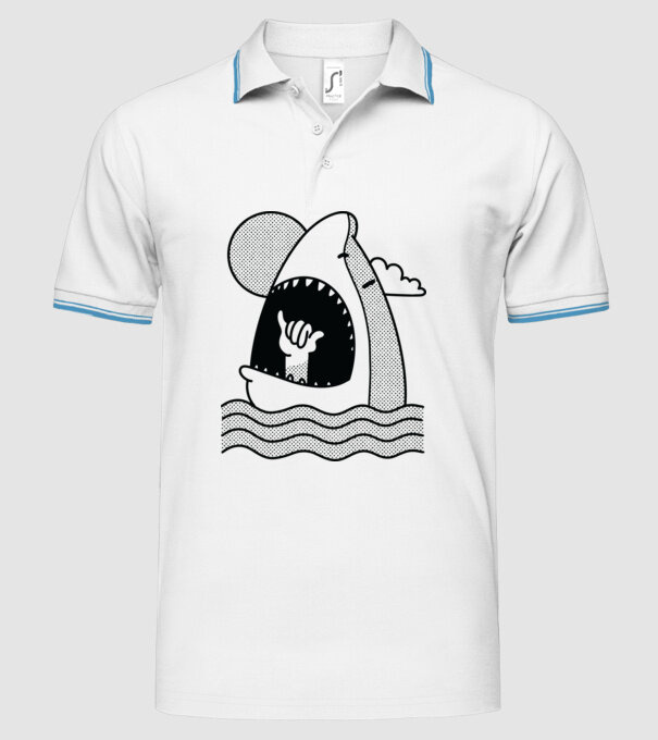 Rechin Aloha model alb pe tricou