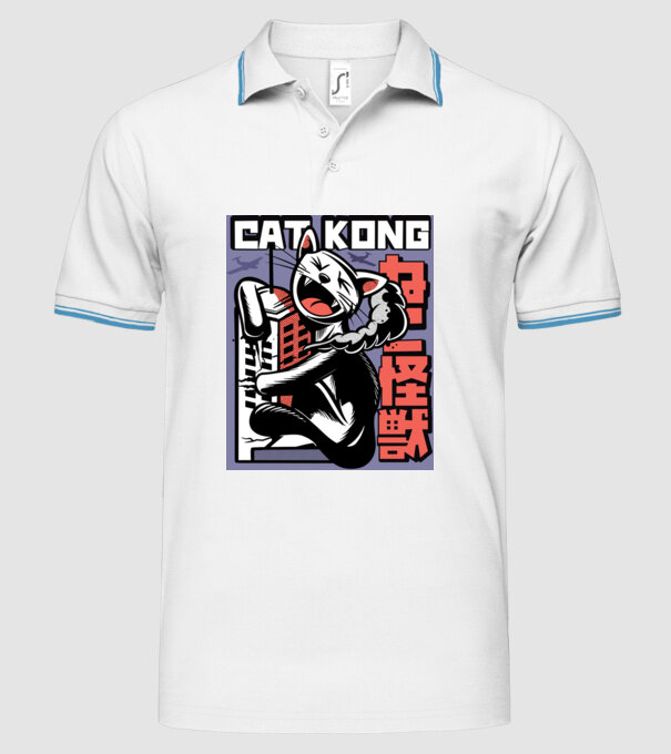 Cat Kong model alb pe tricou
