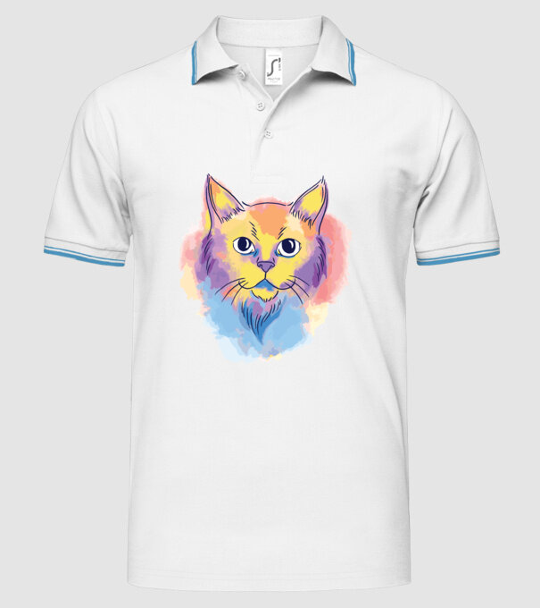 Cap pisică model alb pe tricou
