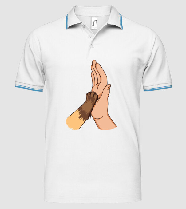 Labă de Pisică model alb pe tricou