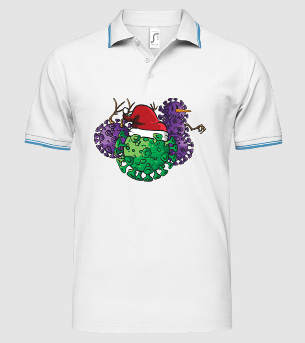 Christmas Covid model alb pe tricou