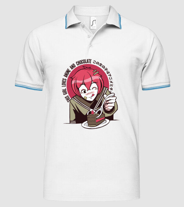 Doar o fată căreia îi place Anime și ciocolata model alb pe tricou