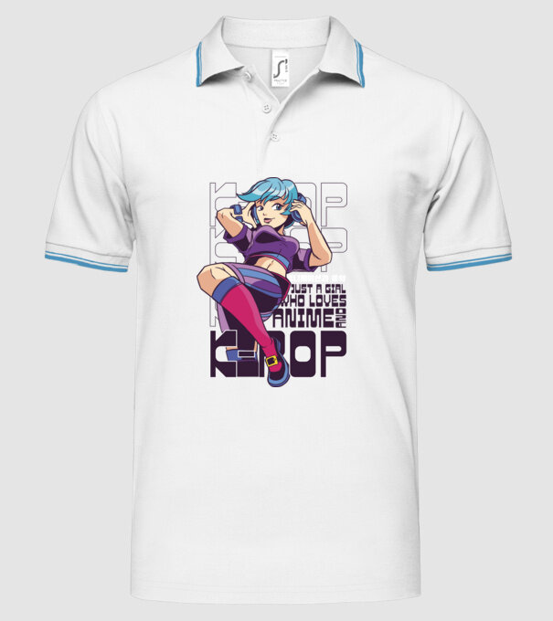 Doar o fată căreia îi place Anime și K-Pop model alb pe tricou
