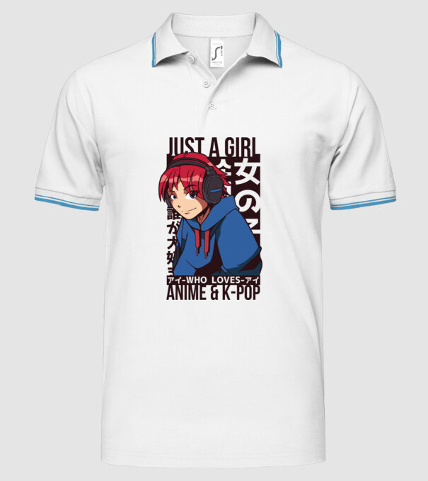 Doar o fată căreia îi place Anime și K-Pop model alb pe tricou