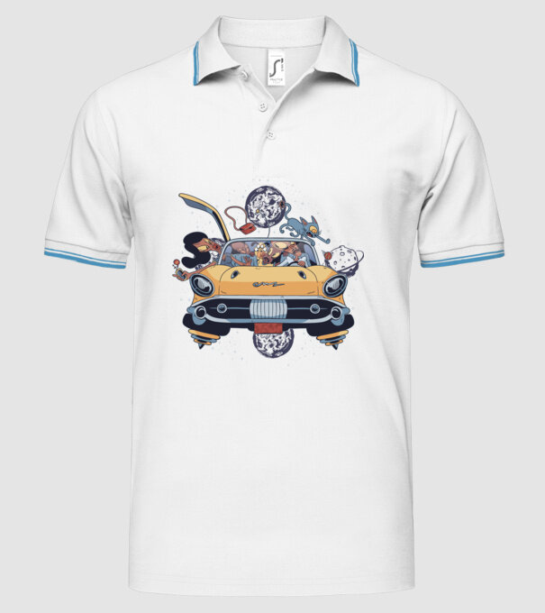 Familie în spațiu model alb pe tricou