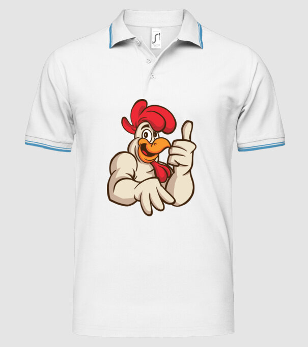 Pui model alb pe tricou