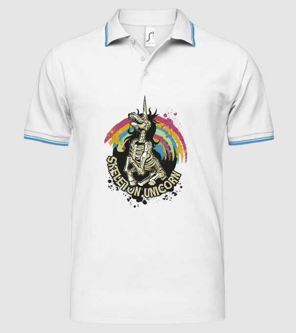 Schelet unicorn model alb pe tricou