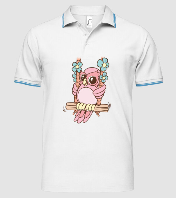 Bufniță drăguță pe un leagăn model alb pe tricou