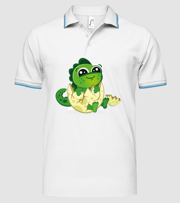 dinozaur drăguț în ou model alb pe tricou