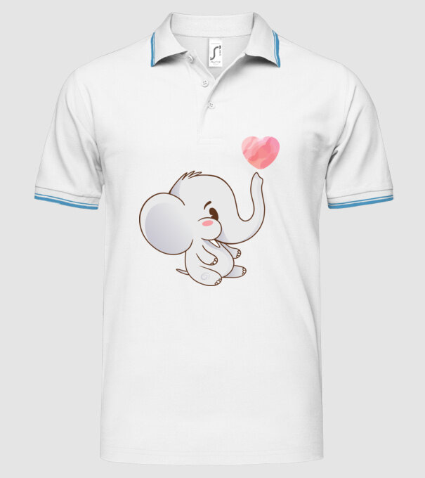 Elefant drăguț model alb pe tricou