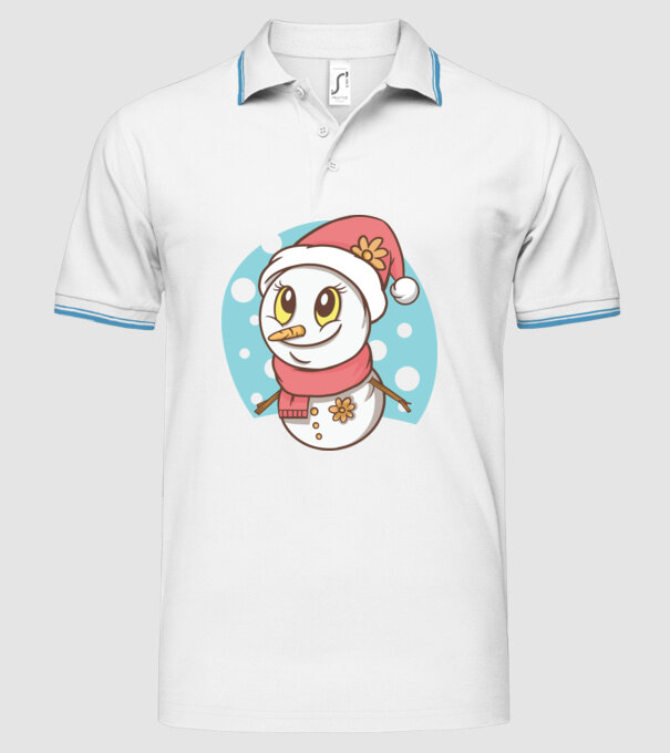 Om de zăpadă drăguț model alb pe tricou