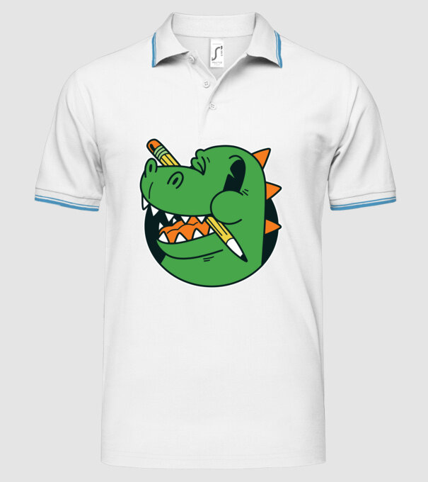 Elev Dinozaur drăguț model alb pe tricou