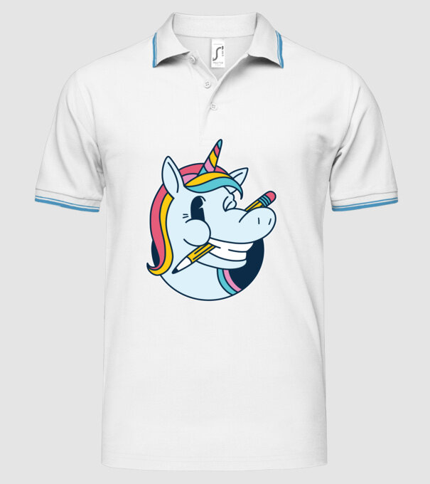Elev Unicorn drăguț model alb pe tricou